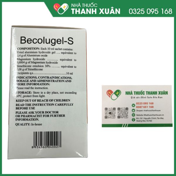 Becolugel -S điều trị dư acid dạ dày